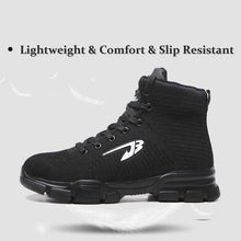 Lade das Bild in den Galerie-Viewer, Herren Stahlkappenstiefel Winter Warm Komfortable Industriekonstruktion Rutschfeste Tennisarbeitssicherheitsschuhe