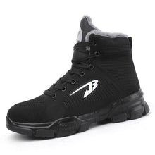 Lade das Bild in den Galerie-Viewer, Herren Stahlkappenstiefel Winter Warm Komfortable Industriekonstruktion Rutschfeste Tennisarbeitssicherheitsschuhe