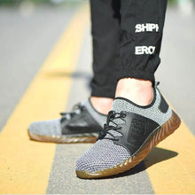 Load image into Gallery viewer, Men's work shoes mesh Breatweight Comfortable Steel toe Safety industrial building slipproof shoes