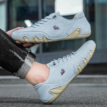 Cargar imagen en el visor de la galería, Mujeres hechas a mano de gamuza con sujetador de velcro, zapatos de beck, zapatillas de deporte de legurch de cuero impermeable, antideslizante, transpirable