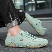 Cargar imagen en el visor de la galería, Mujeres hechas a mano de gamuza con sujetador de velcro, zapatos de beck, zapatillas de deporte de legurch de cuero impermeable, antideslizante, transpirable