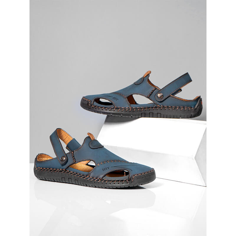 Herren Sommer Leder Sandalen Strandschuhe Hausschuhe