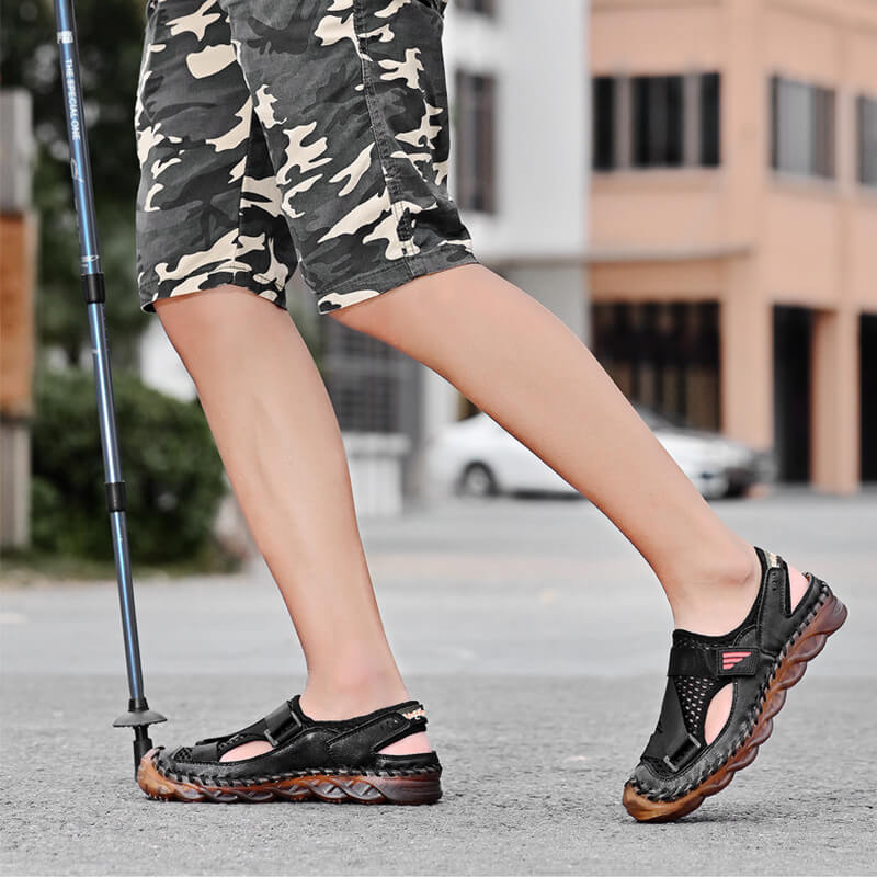 Sommer New Hole Schuhe atmungsaktive weiche Ledersandalen Strandschuhe