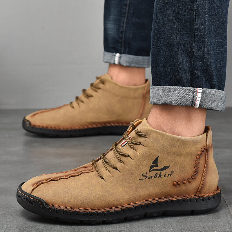 Mode Winter Männer Leder handgefertigte Herbst Casual Outdoor Stiefeletten