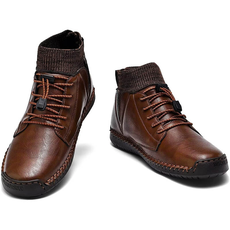 Herren-Leder-Loafer, modisch, lässig, Slip-Fahrer-Loafer-Schuhe, Knöchel-Chukka-Stiefel für Herren