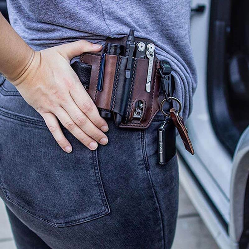 EDC Belt Loop Waist Multitool-Hülle aus echtem Leder