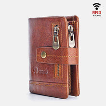 Lade das Bild in den Galerie-Viewer, Herren-Rfid-Geldbörse aus antimagnetischem Leder mit Reißverschluss