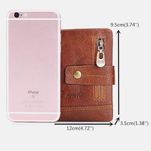 Lade das Bild in den Galerie-Viewer, Herren-Rfid-Geldbörse aus antimagnetischem Leder mit Reißverschluss