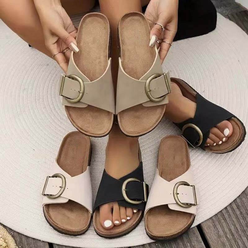 Damen Frauen Dicken Sohlen Hausschuhe Sommer Mode Gürtel Schnalle Sandalen Schuhe