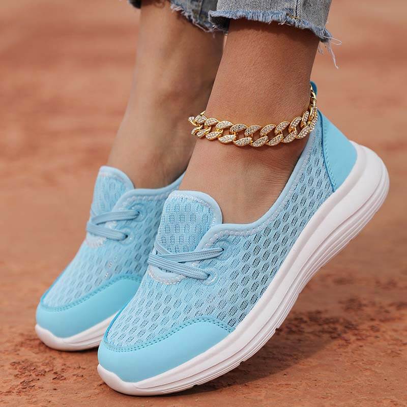 Damen Slip-On Casual Schuhe Low-Top Flache Sohle Flying Knit Walking Schuhe