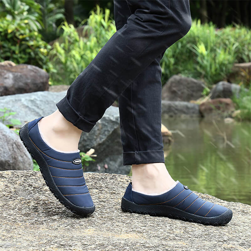 Herren Plüschfutter Wasserdichter Stoff Slip On Soft Sole Casual Slipper