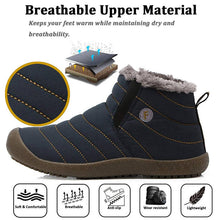 Load image into Gallery viewer, Men's slip on ankle booties anti-slip-water-resistant fur-fed snowshoes Outdoor sneakers