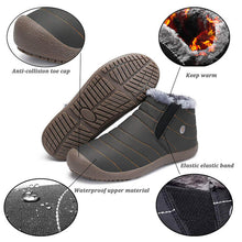 Load image into Gallery viewer, Men's slip on ankle booties anti-slip-water-resistant fur-fed snowshoes Outdoor sneakers