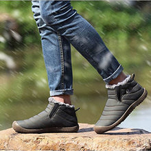Load image into Gallery viewer, Men's slip on ankle booties anti-slip-water-resistant fur-fed snowshoes Outdoor sneakers