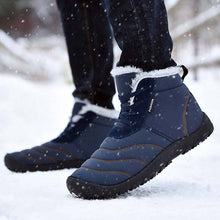 Cargar imagen en el visor de la galería, Botas de tobillo de forro de lujo de peluche impermeable de gran tamaño para hombres