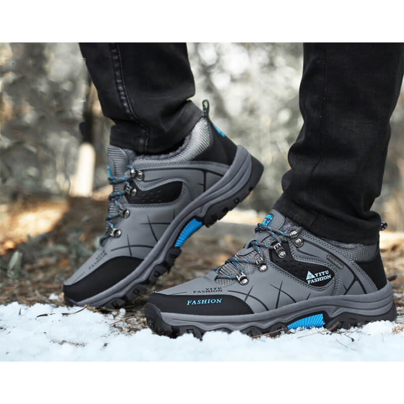Herren Wasserdichte Leder Turnschuhe Super Warm Outdoor Wanderschuhe Arbeitsschuhe Winter Schneeschuhe
