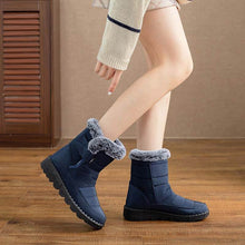 Cargar imagen en el visor de la galería, Botas de nieve para mujeres de invierno con comida cálida, botines cómodos y sin deslizamiento, zapatos de plataforma para caminar al aire libre impermeables