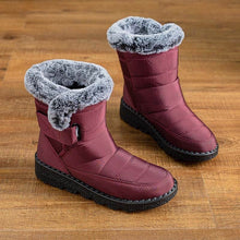 Cargar imagen en el visor de la galería, Botas de nieve para mujeres de invierno con comida cálida, botines cómodos y sin deslizamiento, zapatos de plataforma para caminar al aire libre impermeables