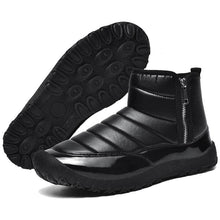 Lade das Bild in den Galerie-Viewer, Herren-Schneestiefel aus Daunenstoff mit Reißverschluss Warme Outdoor-Kurzstiefel Wanderschuhe Rutschfester & Wasserdichter Barfußschuh für den Winter