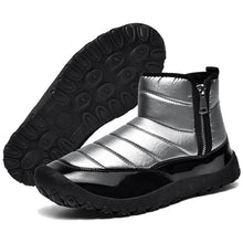 Lade das Bild in den Galerie-Viewer, Herren-Schneestiefel aus Daunenstoff mit Reißverschluss Warme Outdoor-Kurzstiefel Wanderschuhe Rutschfester & Wasserdichter Barfußschuh für den Winter