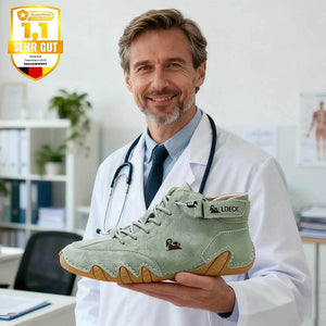 Ergono X - orthopädische gesundheit, wasserdichter & schmerzlindernder Leder-Barfußschuh