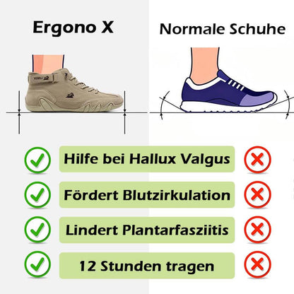 Ergono X - orthopädische gesundheit, wasserdichter & schmerzlindernder Leder-Barfußschuh