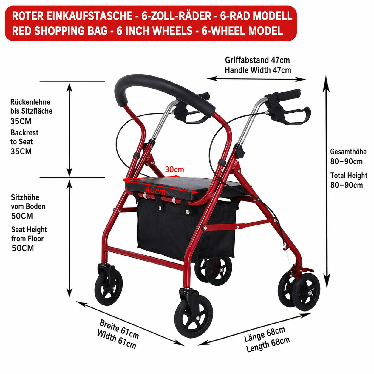 Rollator mit Sitz für sichere Mobilität