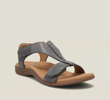 Lade das Bild in den Galerie-Viewer, Damen Sandalen mit dicken Sohlen und Keilabsatz und Klettverschluss
