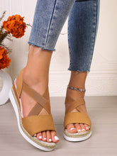 Lade das Bild in den Galerie-Viewer, Damen Sommer Gummiband Keilabsatz Dicker Boden Sandalen Peep-Toe Schuhe

