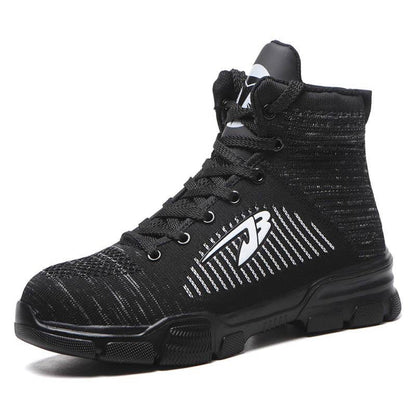Herren Stahlkappenstiefel Winter Warm Komfortable Industriekonstruktion Rutschfeste Tennisarbeitssicherheitsschuhe