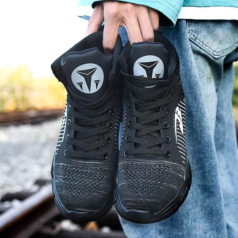 Herren Stahlkappenstiefel Winter Warm Komfortable Industriekonstruktion Rutschfeste Tennisarbeitssicherheitsschuhe