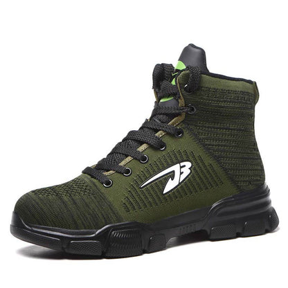 Herren Stahlkappenstiefel Winter Warm Komfortable Industriekonstruktion Rutschfeste Tennisarbeitssicherheitsschuhe