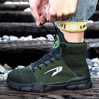 Herren Stahlkappenstiefel Winter Warm Komfortable Industriekonstruktion Rutschfeste Tennisarbeitssicherheitsschuhe