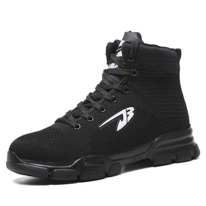 Herren Stahlkappenstiefel Winter Warm Komfortable Industriekonstruktion Rutschfeste Tennisarbeitssicherheitsschuhe