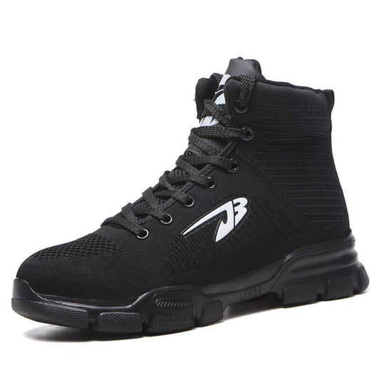 Herren Stahlkappenstiefel Winter Warm Komfortable Industriekonstruktion Rutschfeste Tennisarbeitssicherheitsschuhe
