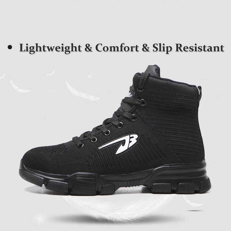 Herren Stahlkappenstiefel Winter Warm Komfortable Industriekonstruktion Rutschfeste Tennisarbeitssicherheitsschuhe