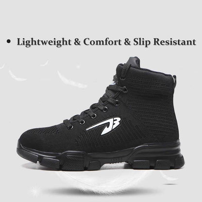 Herren Stahlkappenstiefel Winter Warm Komfortable Industriekonstruktion Rutschfeste Tennisarbeitssicherheitsschuhe