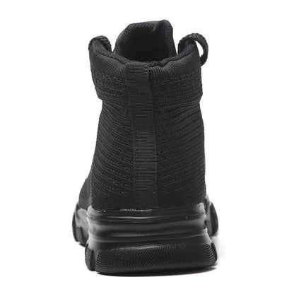 Herren Stahlkappenstiefel Winter Warm Komfortable Industriekonstruktion Rutschfeste Tennisarbeitssicherheitsschuhe