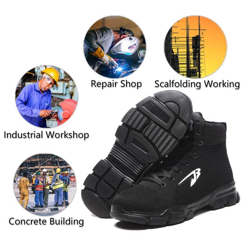 Herren Stahlkappenstiefel Winter Warm Komfortable Industriekonstruktion Rutschfeste Tennisarbeitssicherheitsschuhe