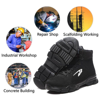 Herren Stahlkappenstiefel Winter Warm Komfortable Industriekonstruktion Rutschfeste Tennisarbeitssicherheitsschuhe
