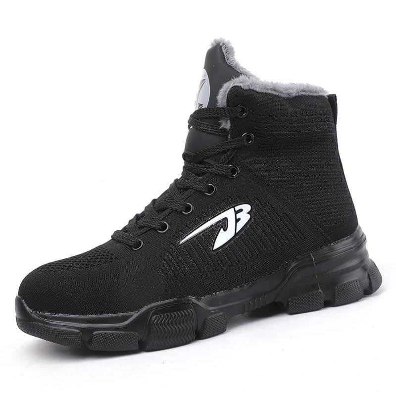 Herren Stahlkappenstiefel Winter Warm Komfortable Industriekonstruktion Rutschfeste Tennisarbeitssicherheitsschuhe