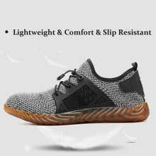 Lade das Bild in den Galerie-Viewer, Herren Arbeitsschuhe Mesh Breathable Lightweight Comfortable Steel Toe Safety Industriebau Rutschfeste Schuhe
