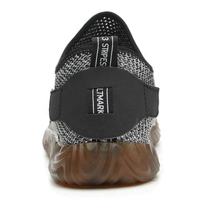 Herren Arbeitsschuhe Mesh Breathable Lightweight Comfortable Steel Toe Safety Industriebau Rutschfeste Schuhe