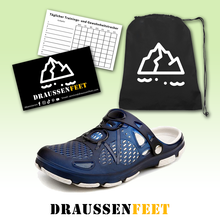 Lade das Bild in den Galerie-Viewer, draussenfeet ausgehohlte sandalen hausschuhe 132928 blau
