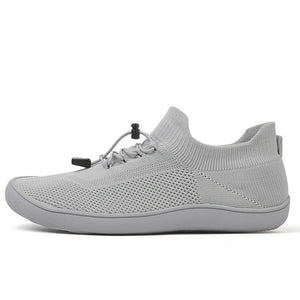 draussenfeet barfuss strickschuhe 31545 hellgrau