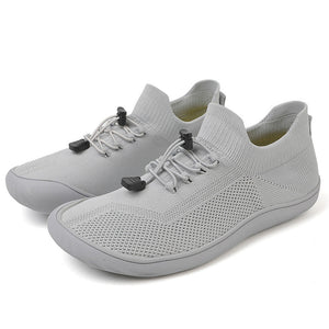 draussenfeet barfuss strickschuhe 31545 hellgrau