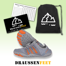 Lade das Bild in den Galerie-Viewer, draussenfeet barfussschuhe 31429 grau orange
