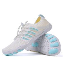 Lade das Bild in den Galerie-Viewer, draussenfeet barfussschuhe 31480 weiss hellblau
