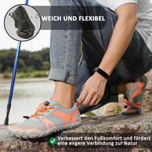 Lade das Bild in den Galerie-Viewer, draussenfeet barfussschuhe 31482 grau orange
