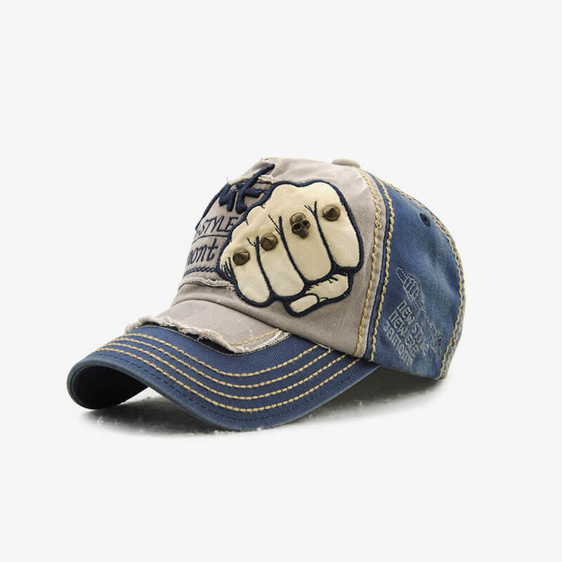 Herren Vintage verstellbare Denim Patch Baseball Cap Outdoor Casual Travel Sonnenschutz Hut